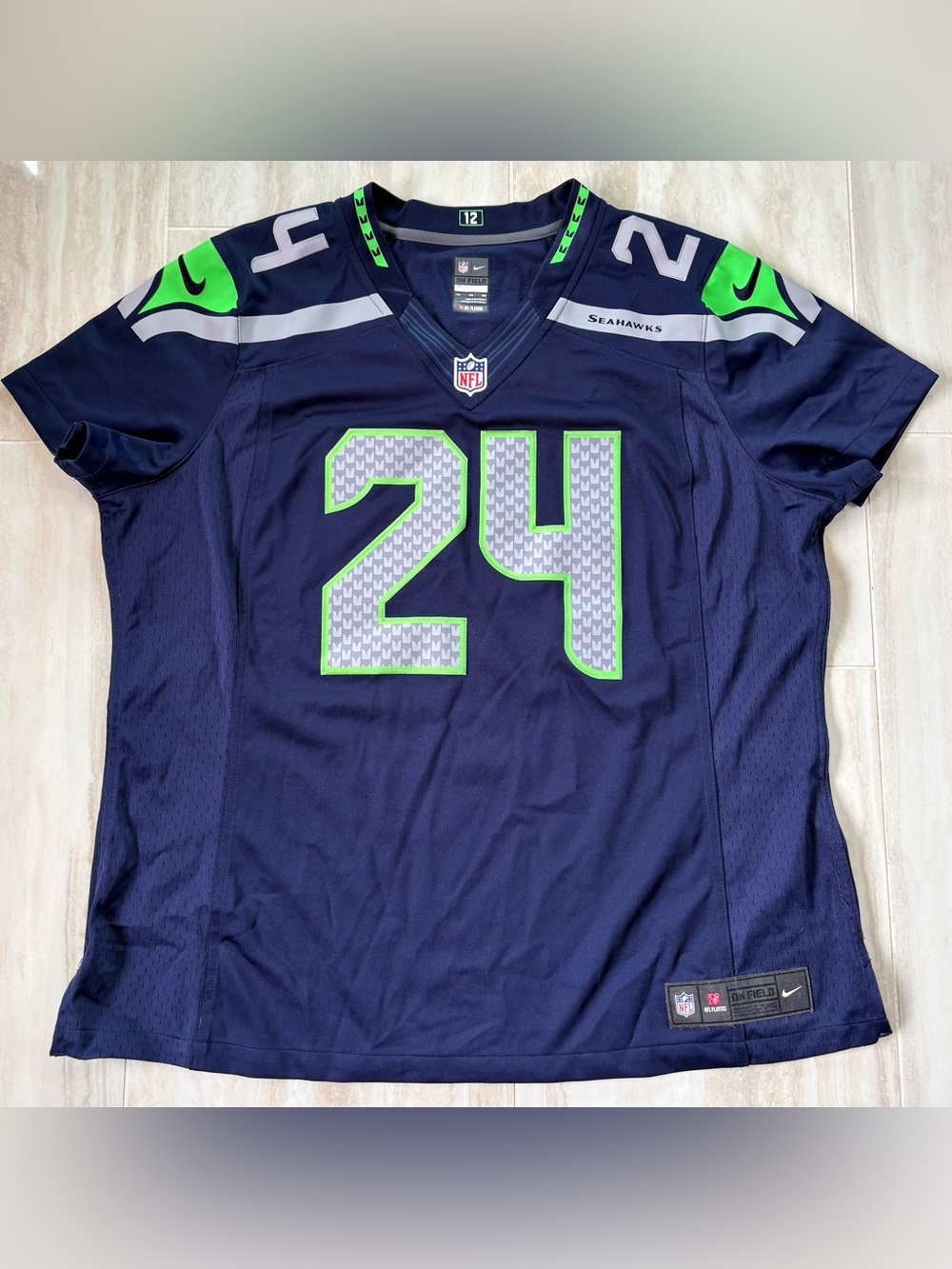Nike NFL ON-FIELD Seattle Seahawks Marshawn Lynch Beast Mode Women’s 2XL Jersey